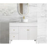 Harrington Hampton Shaker 1200mm Matte White Single Bowl PVC Waterproof Freestanding Vanity Calacatta Stone Top - RJ Bathroom