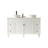Harrington Hampton Shaker 1500mm Matte White Double Bowl PVC Waterproof Freestanding Vanity Carrara Stone Top - RJ Bathroom