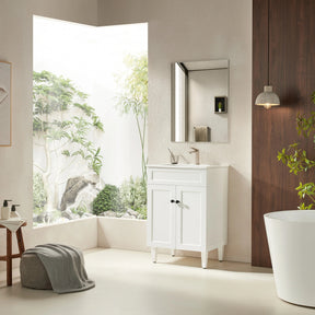 Harrington Hampton Shaker 600mm Matte White PVC Waterproof Freestanding Bathroom Vanity - RJ Bathroom