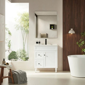 Harrington Hampton Shaker 750mm Matte White PVC Waterproof Freestanding Bathroom Vanity - RJ Bathroom