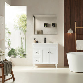 Harrington Hampton Shaker 900mm Matte White PVC Waterproof Freestanding Bathroom Vanity - RJ Bathroom