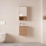 Hera Timber Look Elegant Oak 400mm Slimline Ensuite Wall Hung Small Bathroom Vanity with Ceramic Basin - RJ Bathroom