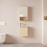 Hera Timber Look Tas Oak 400mm Slimline Ensuite Wall Hung Small Bathroom Vanity with Ceramic Basin - RJ Bathroom