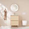 Hera Timber Look Tas Oak 600mm Two Drawer Freestanding Vanity - Carrara Stone Top Optional - RJ Bathroom