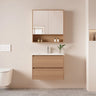 Hera Timber Look Elegant Oak 750mm Slimline Ensuite Wall Hung Vanity - Ceramic Basin Top Optional - RJ Bathroom