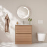 Hera Timber Look Elegant Oak 750mm Two Drawer Freestanding Vanity - Carrara Stone Top Optional - RJ Bathroom