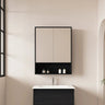 HERA Black Oak 600mm Mirror Shaving Cabinet with Shelf - RJ Bathroom