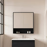 Hera Black Oak 750mm Mirror Shaving Cabinet with Shelf - RJ Bathroom