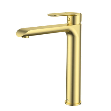 Ikon Kara Brushed Gold Tall Basin Mixer Tap 278mm