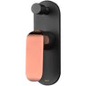 Ikon Kara Matte Black & Rose Gold Shower Wall Mixer with Diverter 204mm