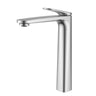 Ikon Sulu II high rise basin mixer tap in brushed nickel on a white background, model HYB168-202BN