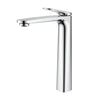 Ikon Sulu II high rise basin mixer tap in polished chrome on a white background, model HYB168-202