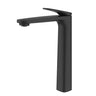 Ikon Sulu II high rise basin mixer tap in matt black on a white background, model HYB168-202MB
