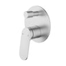 Ikon Sulu II Brushed Nickel bath and shower mixer with diverter round plate trim kit