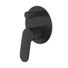 Ikon Sulu II Matte Black bath and shower mixer with diverter round plate trim kit