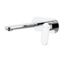 Ikon Sulu II Chrome wall basin mixer with spout on single backplate