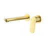 Ikon Sulu II Brushed Gold Wall Basin Mixer Trim Kit with separate cover plates