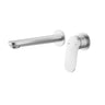 Ikon Sulu II Brushed Nickel Wall Basin Mixer Trim Kit with separate cover plates