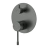 Ikon Linie Fluted Gun Metal Bath & Shower Mixer with Diverter