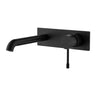 Ikon Linie Fluted Matte Black Wall Basin Mixer