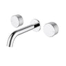 Ikon Soko Fluted Chrome Wall Basin Tap Set 181mm Spout - HYB77-9901