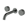 Ikon Soko Fluted Gun Metal Wall Basin Tap Set 181mm Spout - HYB77-9901GM
