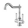Ikon Clasico Hampton Chrome Twin Handle Sink Mixer - Ceramic Handle
