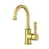 Ikon Clasico Hampton Brushed Gold Gooseneck Basin Mixer