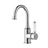 Ikon Clasico Hampton Chrome Gooseneck Basin Mixer - Ceramic Handle