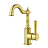 Ikon Clasico Hampton Brushed Gold Tall Basin Mixer Hook Spout