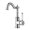 Ikon Clasico Hampton Chrome Tall Basin Mixer Hook Spout - Ceramic Handle
