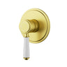 Ikon Clasico Hampton Brushed Gold Wall Mixer - Ceramic Handle, Rough-In Body Included