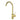 Ikon Hali Brushed Gold Gooseneck Kitchen Sink Mixer Tap, front view