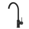 Ikon Hali Matte Black Gooseneck Kitchen Sink Mixer Tap, front view