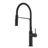 Ikon Hali Matte Black Pull Out Kitchen Sink Mixer Tap, front view