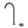 Ikon Hali Gun Metal Gooseneck Kitchen Sink Mixer Set, front view