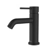Ikon Hali Matte Black Basin Mixer Tap, front view