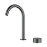 Ikon Hali Gun Metal Gooseneck Tall Basin Mixer Set, front view