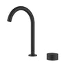 Ikon Hali Matte Black Gooseneck Tall Basin Mixer Set, front view