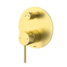 Ikon Hali Brushed Gold Shower Wall Mixer with Diverter, front view