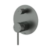 Ikon Hali Gun Metal Shower Wall Mixer with Diverter, front view