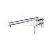Ikon Hali Chrome Wall Basin Mixer Set 175mm Spout Straight, front view