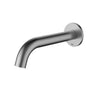 Ikon Hali Brushed Nickel Bath Spout 175mm Curved, front view