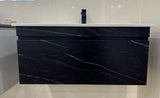 Midnight Marble Black All Drawer Stainless Steel Wall Hung Vanity 1200mm