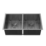 Kliff 775x450mm Gun Metal double bowl kitchen sink