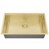Kliff 810x440mm Light Brushed Brass single bowl kitchen sink