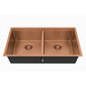 Kliff 820x450mm Brushed Bronze double bowl kitchen sink