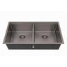 Kliff 820x450mm Gun Metal double bowl kitchen sink