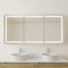 1500mm matte white LED shaving cabinet above a double vanity in a finished bathroom