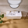 Camden 1200mm Timber Wall Hung Vanity Coastal Oak Installed in Bathroom - RJ Bathroom